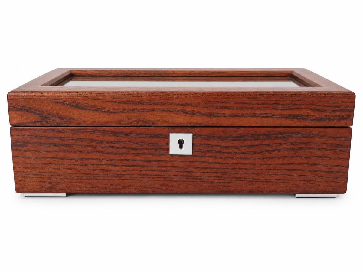 Coffret vitrine Signature en bois massif pour 5 montres fermé